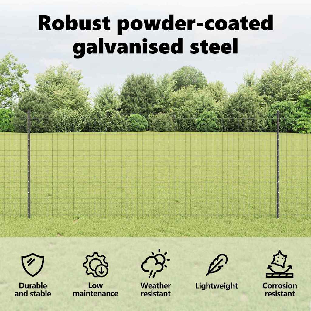 Fence post 5 pcs Grey 100 cm Steel