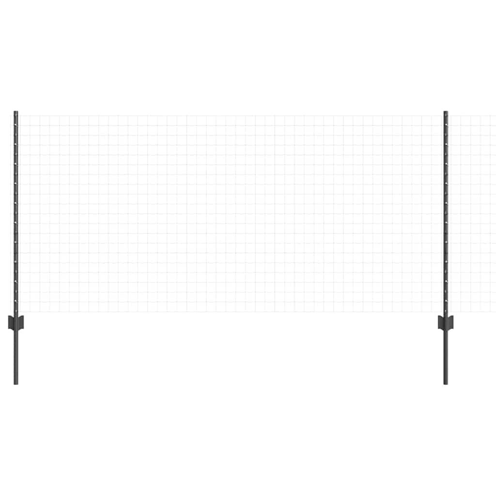 Fence post 5 pcs Grey 100 cm Steel