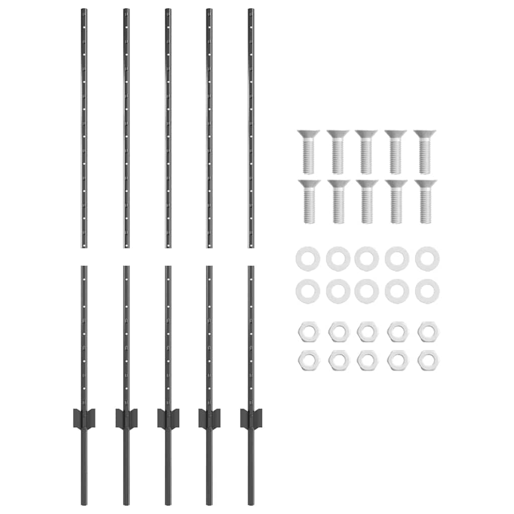 Tvorelės stulpas 5 pcs Pilka 120 cm Plienas