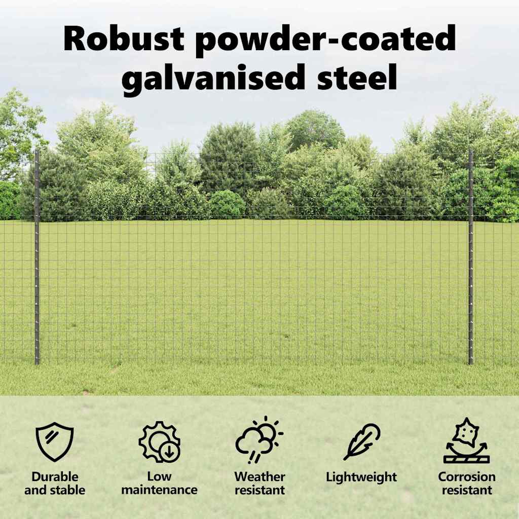 Fence post 11 pcs Grey 120 cm Steel