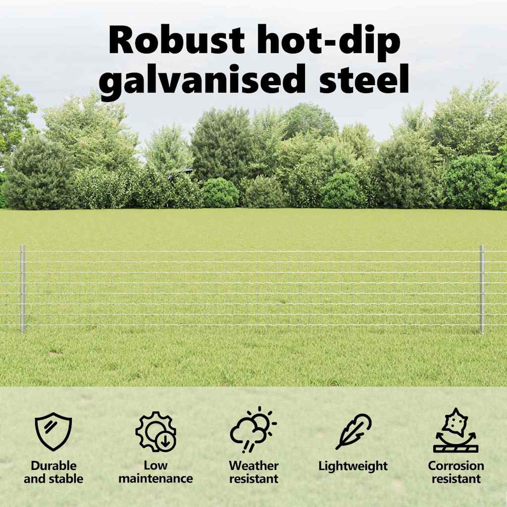 Fence Post 11 pcs Silver 40 cm Steel