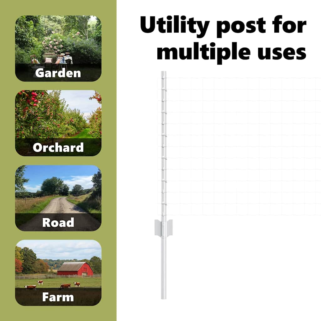 Fence post 5 pcs Silver 60 cm Steel