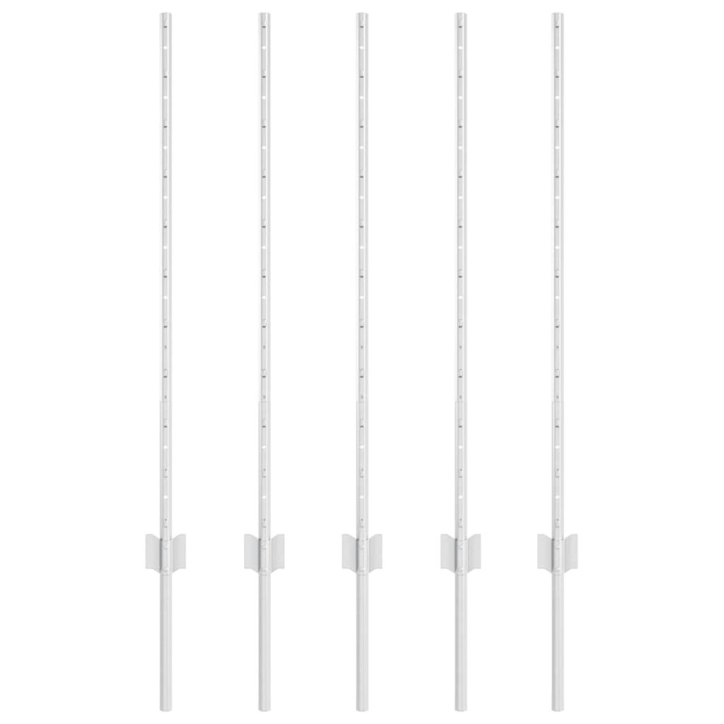 Tvorelės stulpas 5 pcs Sidabro 100 cm Plienas