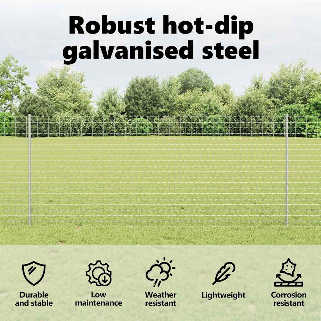 Fence Post 11 pcs Silver 100 cm Steel