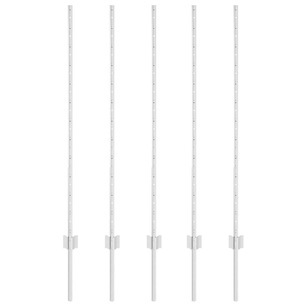 Tvorelės stulpas 5 pcs Sidabro 120 cm Plienas