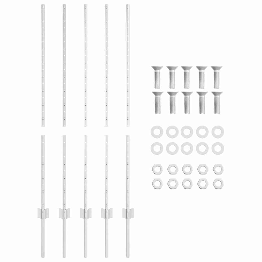 Tvorelės stulpas 5 pcs Sidabro 120 cm Plienas