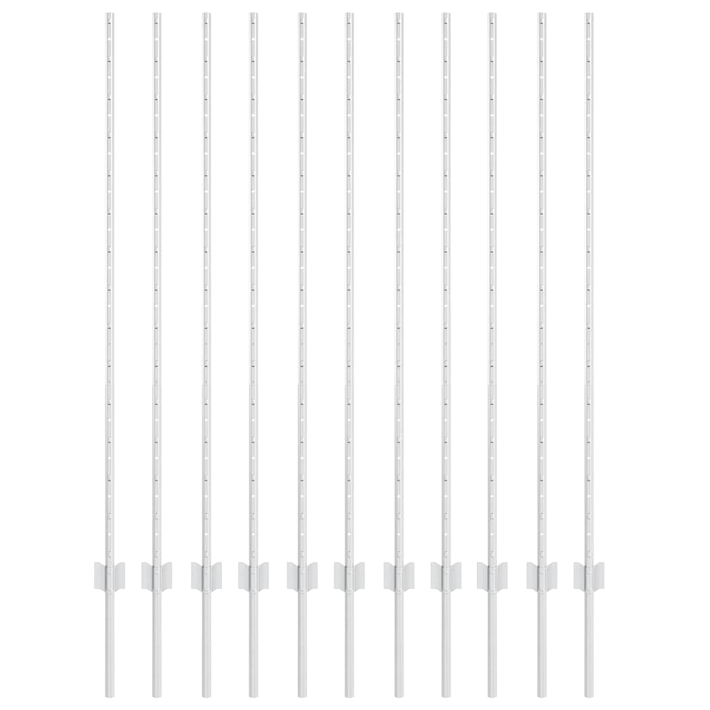 Tvorelės stulpas 11 pcs Sidabro 140 cm Plienas