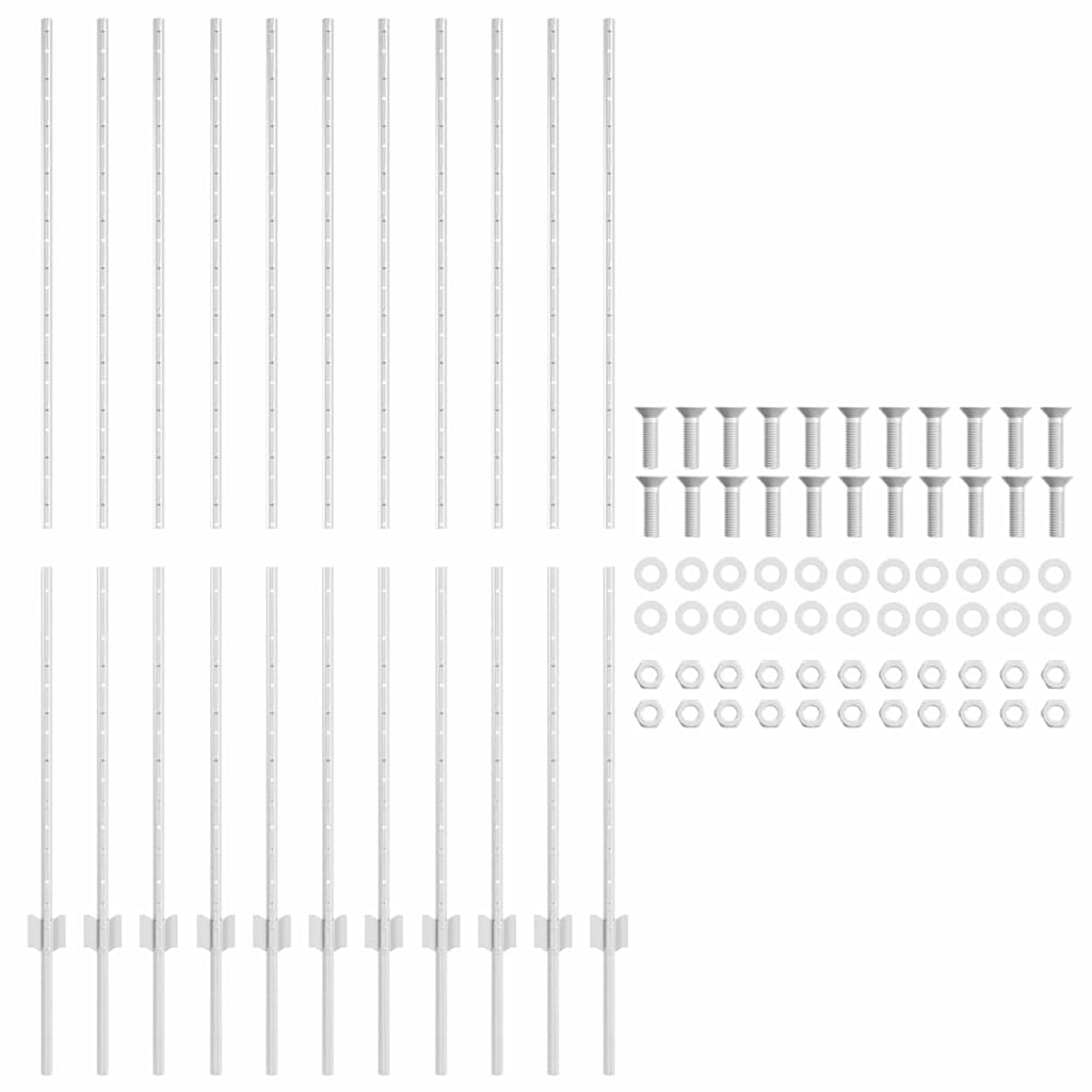 Tvorelės stulpas 11 pcs Sidabro 160 cm Plienas