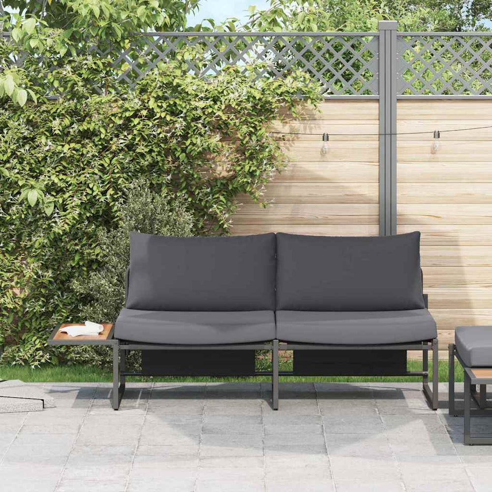 2-vietė sodo sofa su antracito pagalvėmis