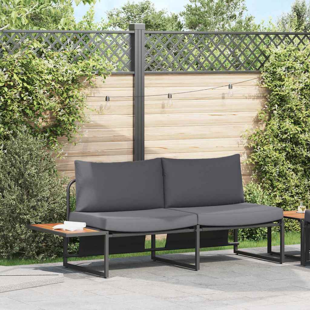 2-vietė sodo sofa su antracito pagalvėmis
