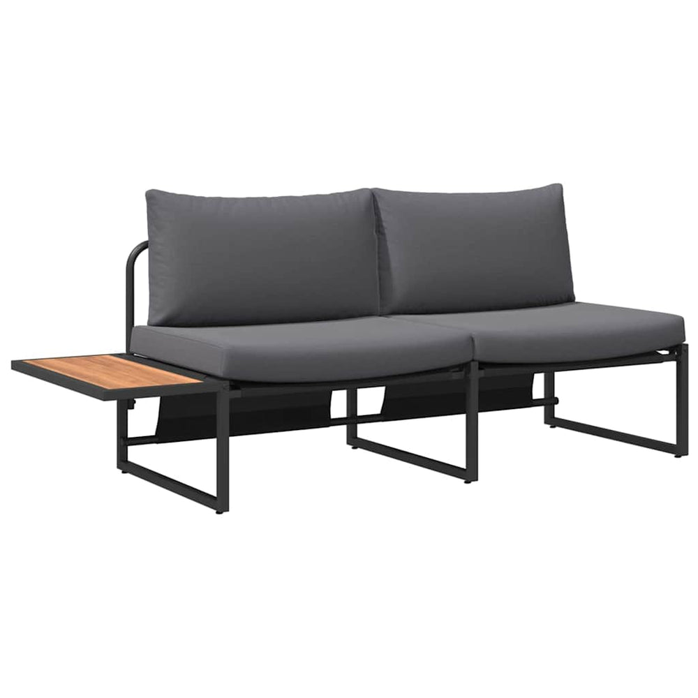 2-vietė sodo sofa su antracito pagalvėmis