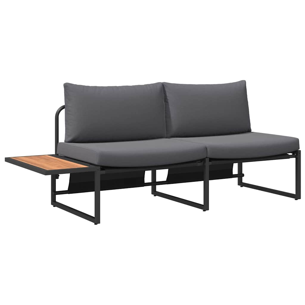 2-vietė sodo sofa su antracito pagalvėmis