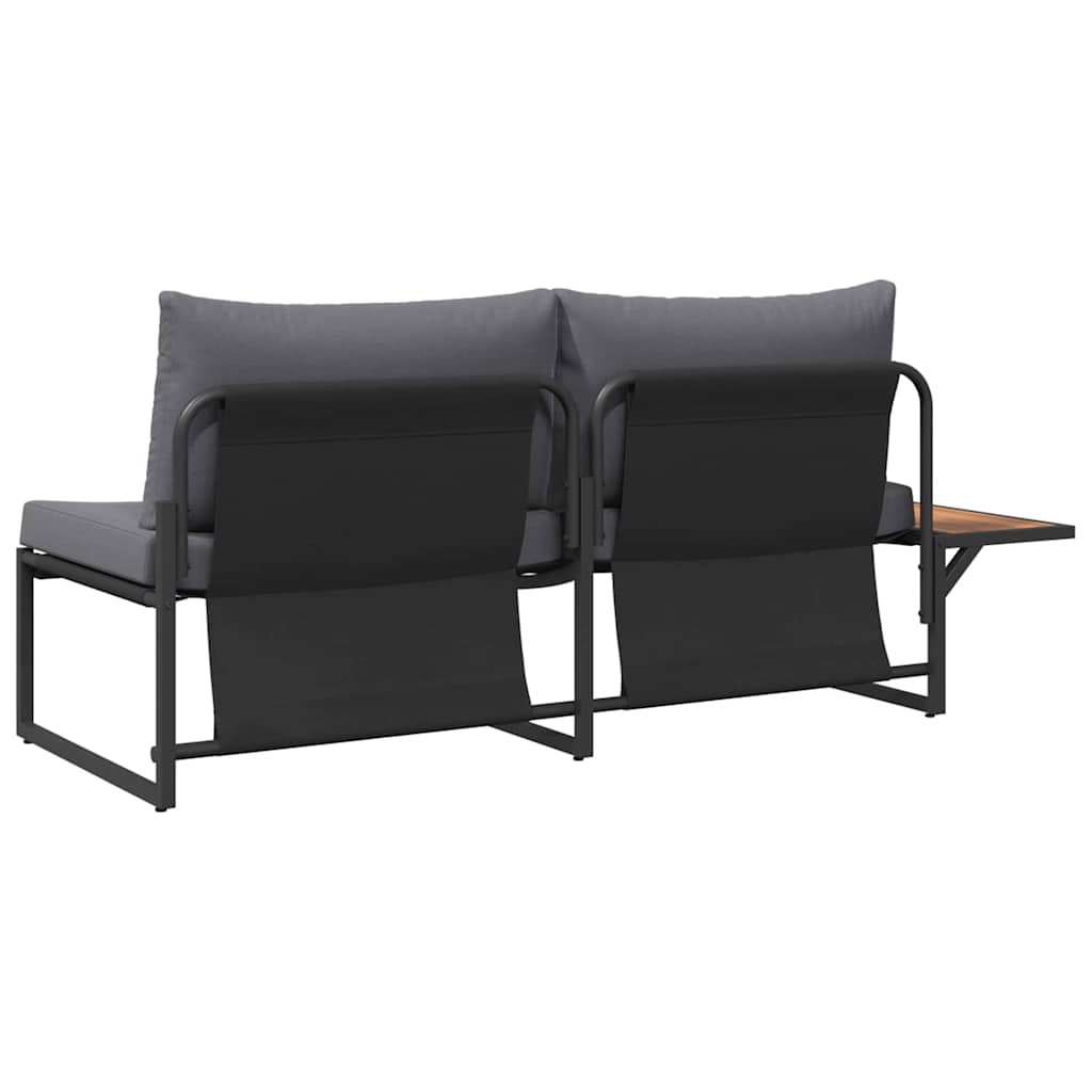 2-vietė sodo sofa su antracito pagalvėmis