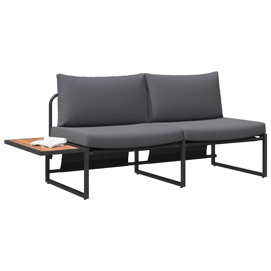 2-vietė sodo sofa su antracito pagalvėmis