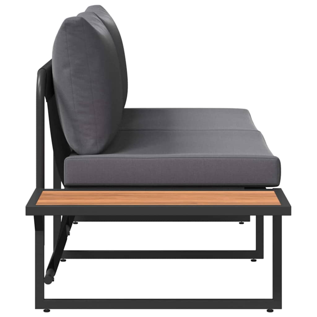 2-vietė sodo sofa su antracito pagalvėmis