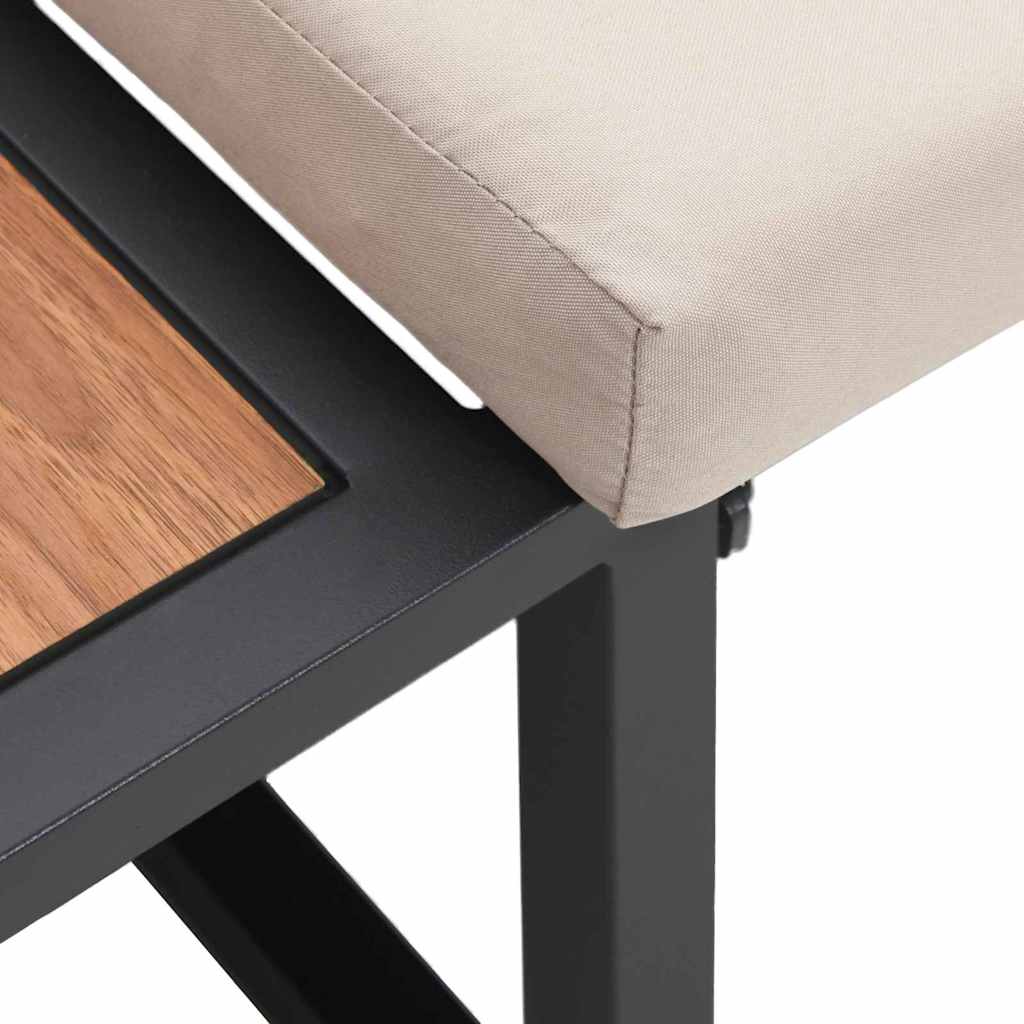 2 vietų sodo sofa su taupe pagalvėlėmis