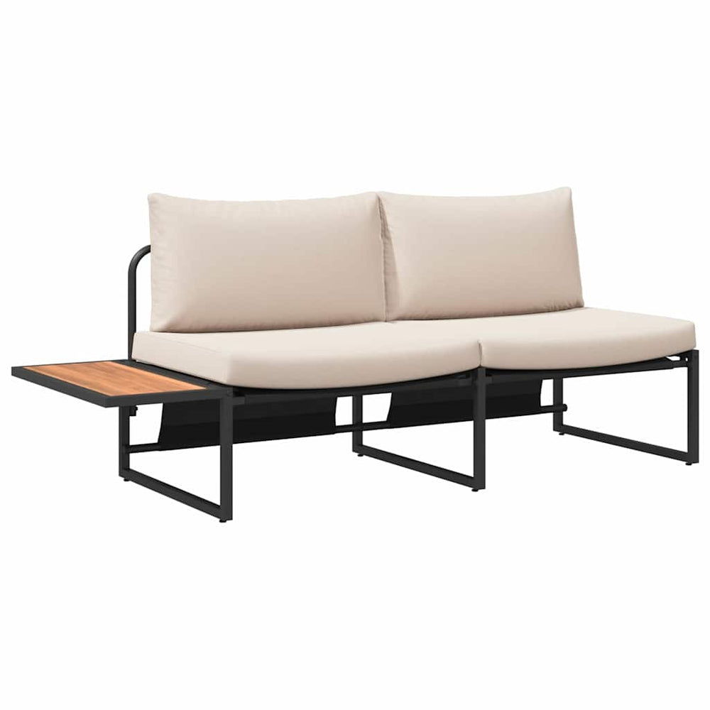 2 vietų sodo sofa su taupe pagalvėlėmis