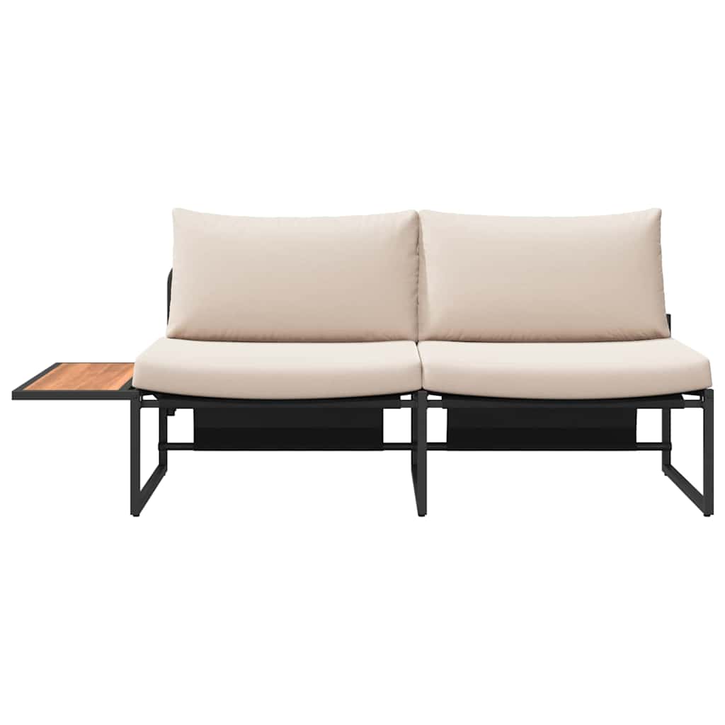 2 vietų sodo sofa su taupe pagalvėlėmis
