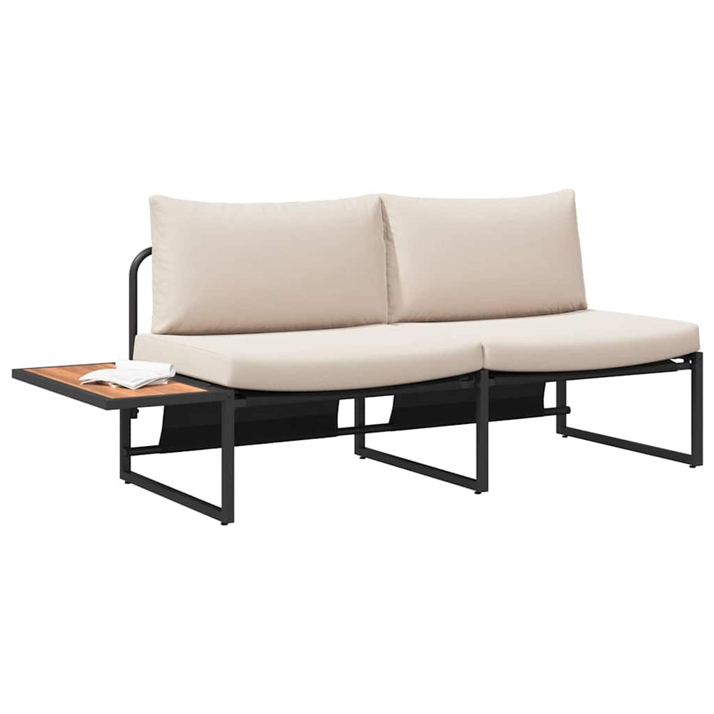 2-seater garden sofa with taupe cushions