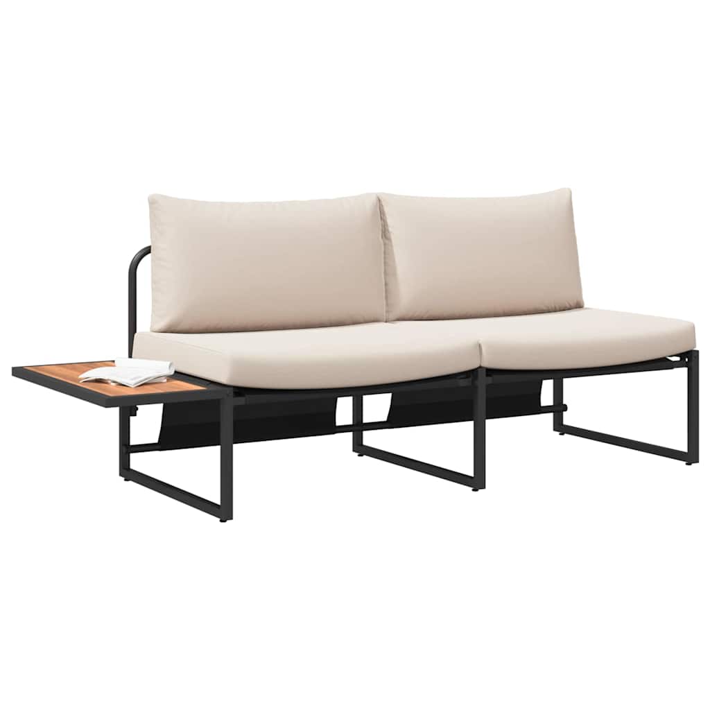 2 vietų sodo sofa su taupe pagalvėlėmis
