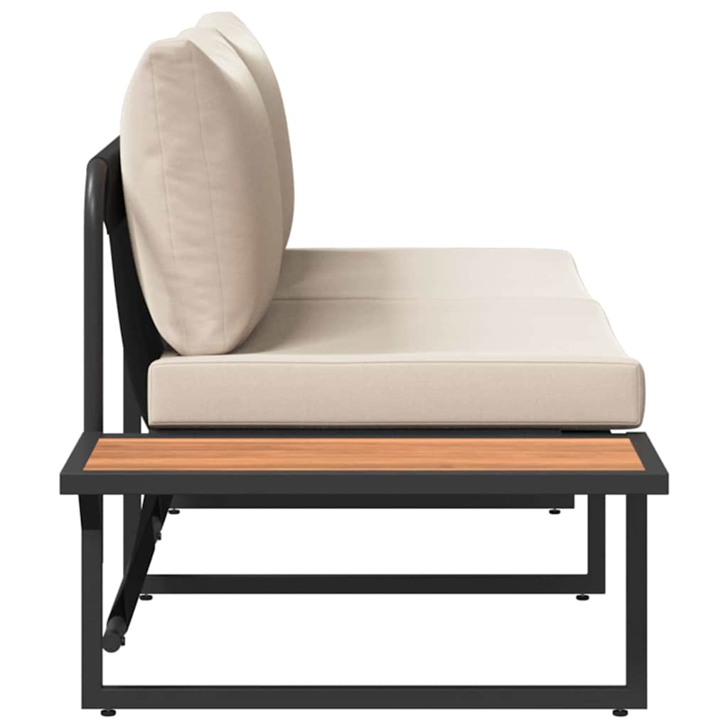 2 vietų sodo sofa su taupe pagalvėlėmis