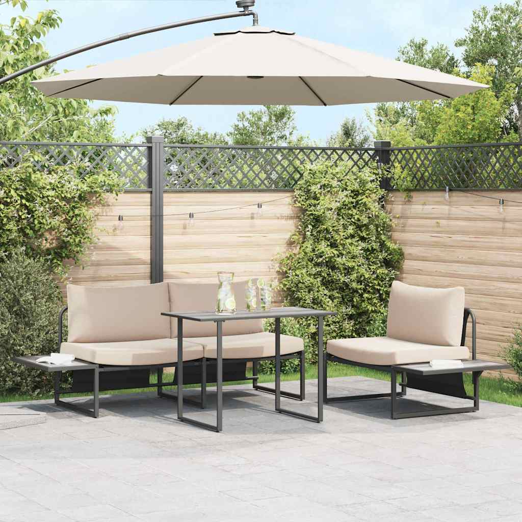 Garden Table Grey 100 x 55 x 70 cm Steel and DPC