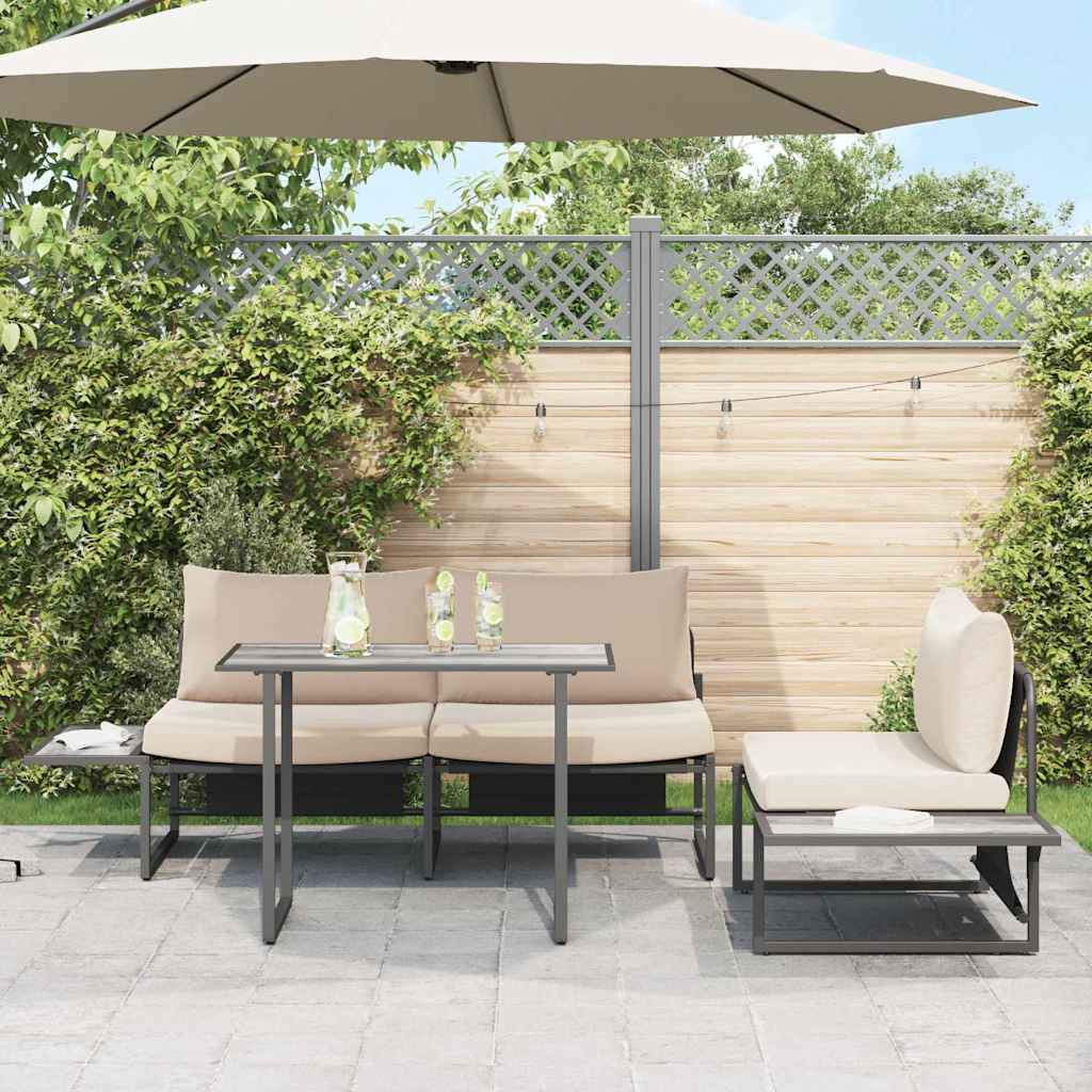 Garden Table Grey 100 x 55 x 70 cm Steel and DPC