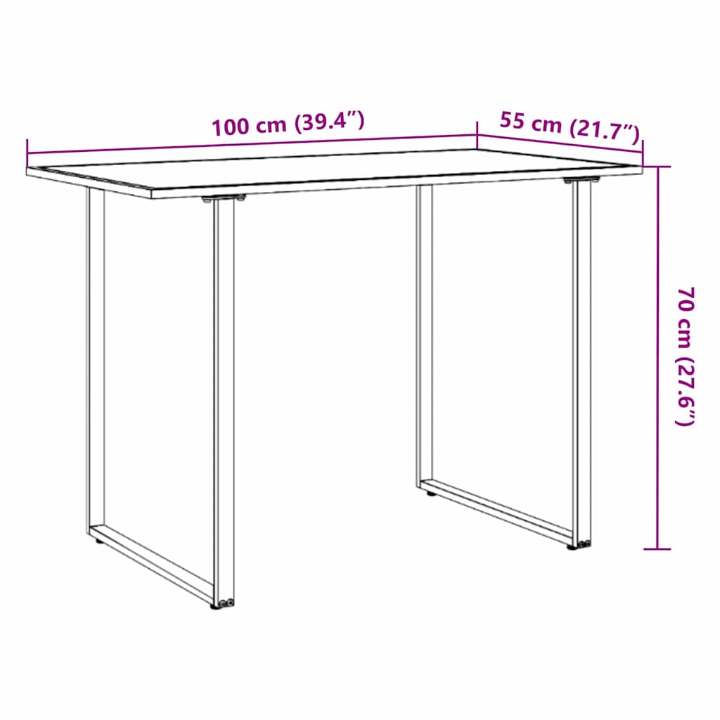 Garden Table Grey 100 x 55 x 70 cm Steel and DPC
