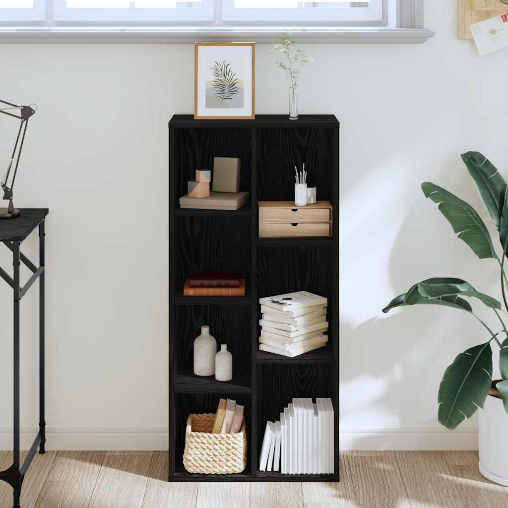Black oak bookcase 50 x 25 x 105 cm Engineered wood