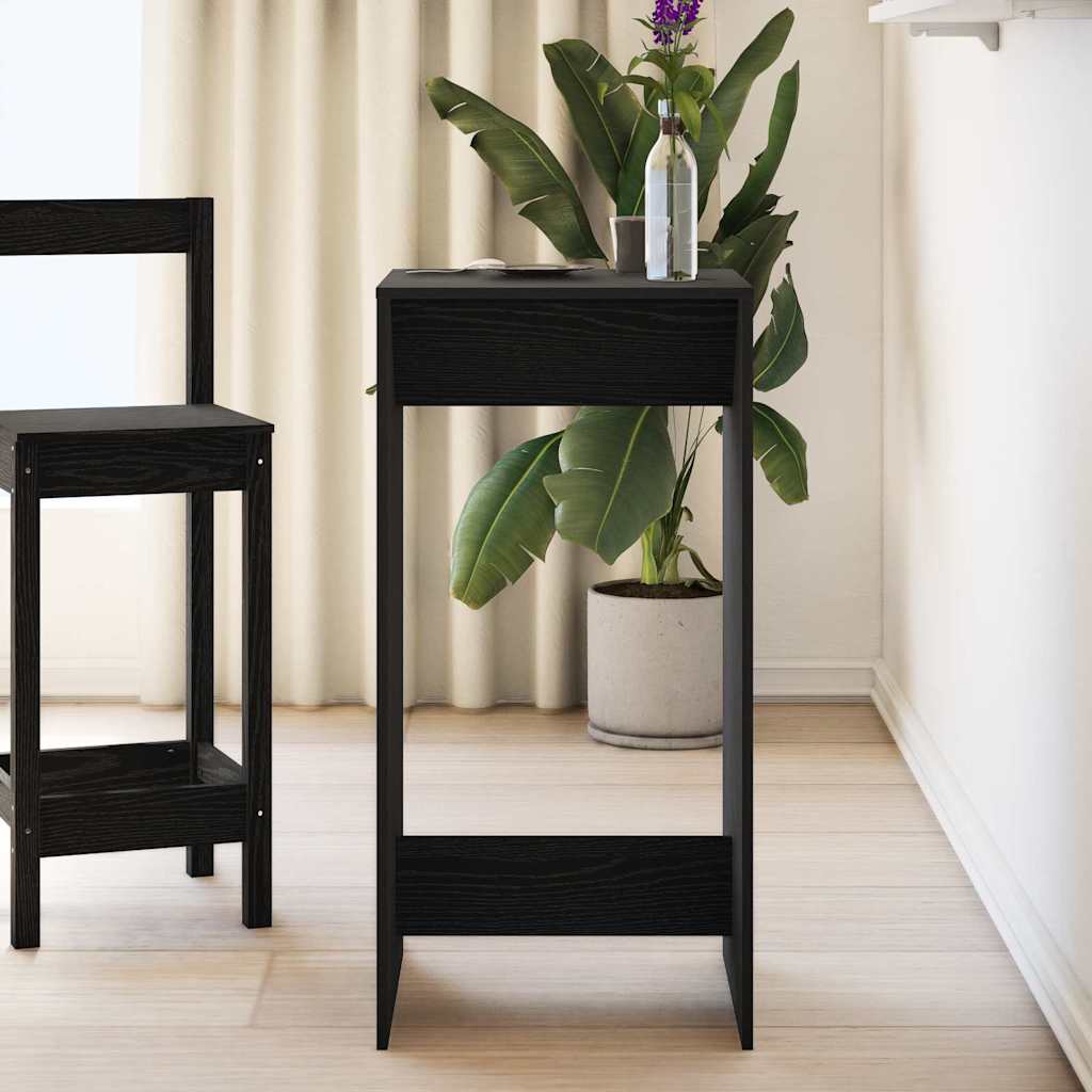Bar Table Black Oak 51 x 50 x 103.5 cm Engineered wood