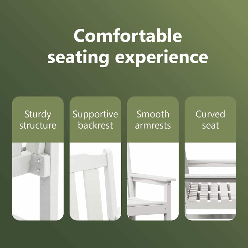 Sodo suolas su pagalve Balta 120 x 59 x 88cm HDPE