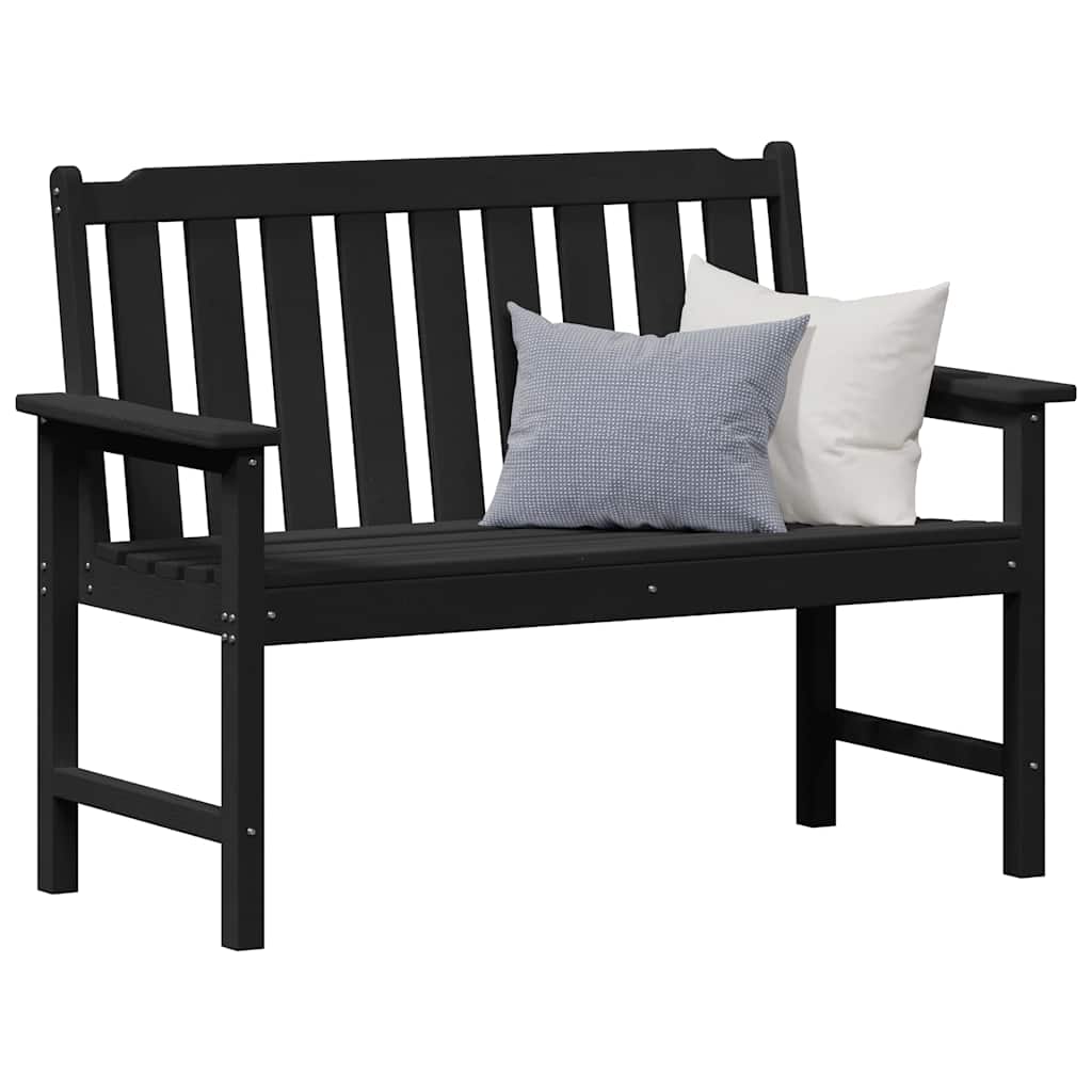 Dārza sols ar spilvenu Melns 120 x 59 x 88cm HDPE