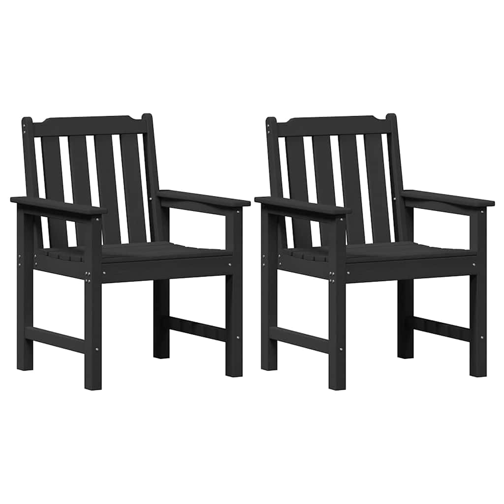 Sodo valgomoji kėdė 2 pcs Juoda 65.5 x 59 x 88cm HDPE