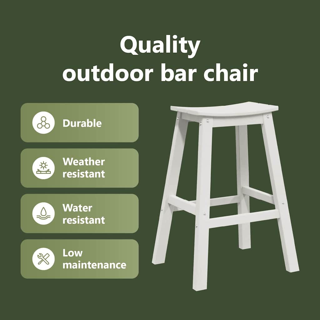 Bar Stool 2 pcs White 52 x 43 x 73.5 cm HDPE