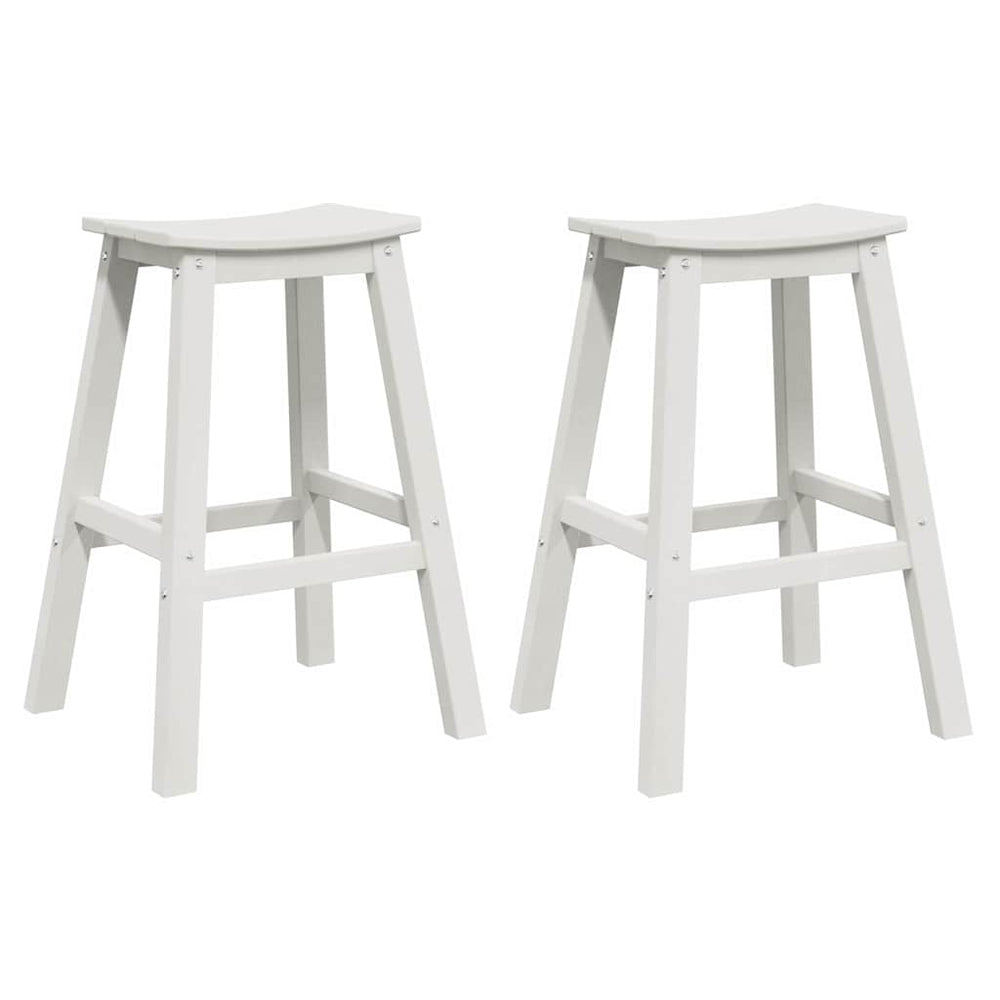Bar Stool 2 pcs White 52 x 43 x 73.5 cm HDPE