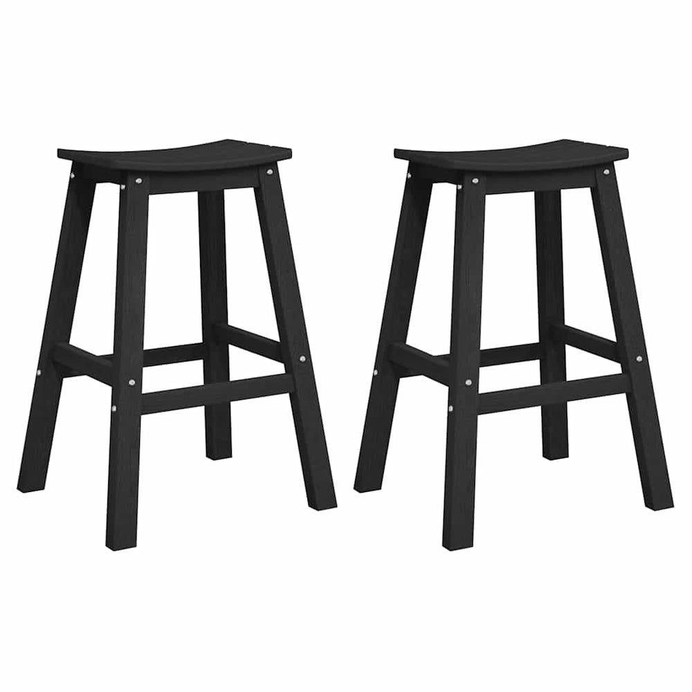 Baro taburetė 2 pcs Juoda 52 x 43 x 73.5 cm HDPE