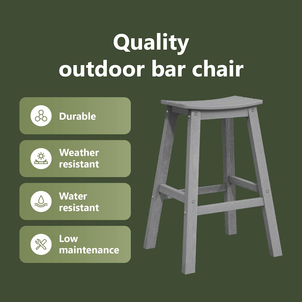 Baro taburetė 2 pcs Šviesiai pilka 52 x 43 x 73.5 cm HDPE
