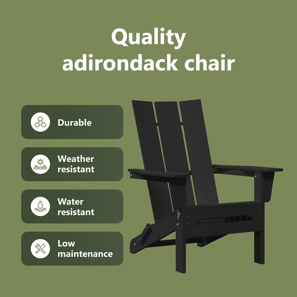 Sulankstoma Adirondack kėdė Juoda 74.5 x 80.5 x 90cm HDPE