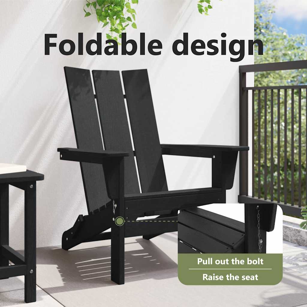 Sulankstoma Adirondack kėdė Juoda 74.5 x 80.5 x 90cm HDPE