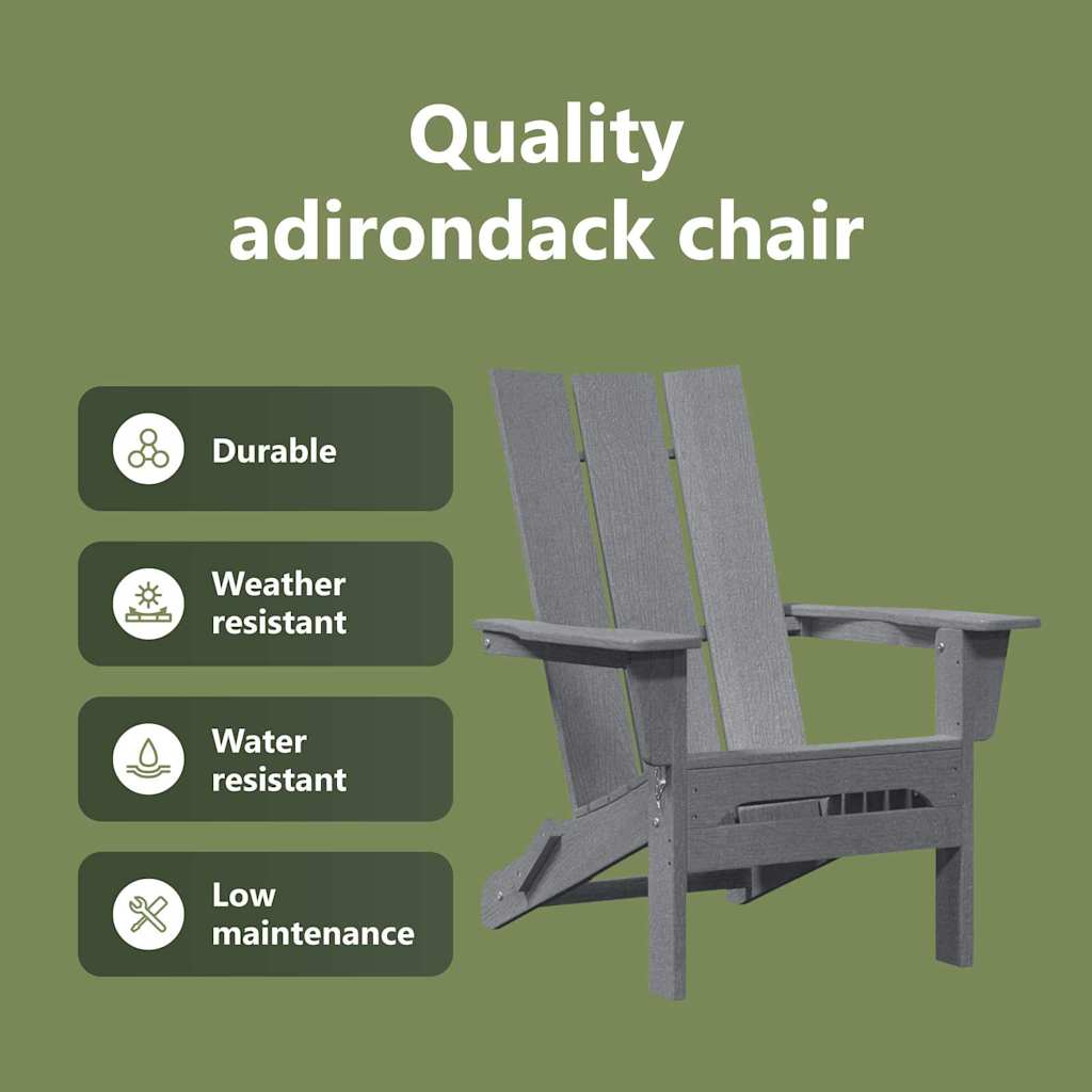 Sulankstoma Adirondack kėdė Šviesiai pilka 74.5 x 80.5 x 90cm
