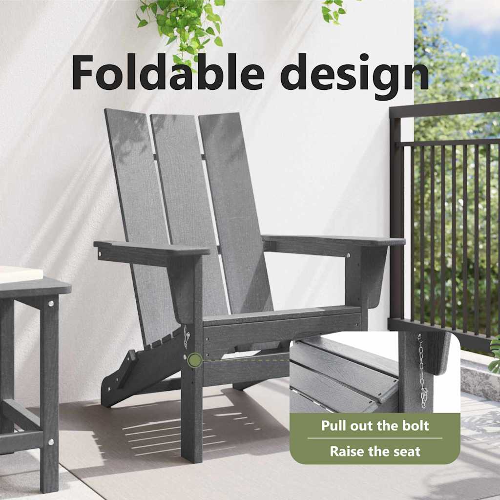 Sulankstoma Adirondack kėdė Šviesiai pilka 74.5 x 80.5 x 90cm
