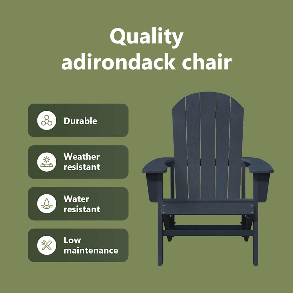 Adirondack kėdė Jūrinė mėlyna 82 x 74 x 92 cm HDPE
