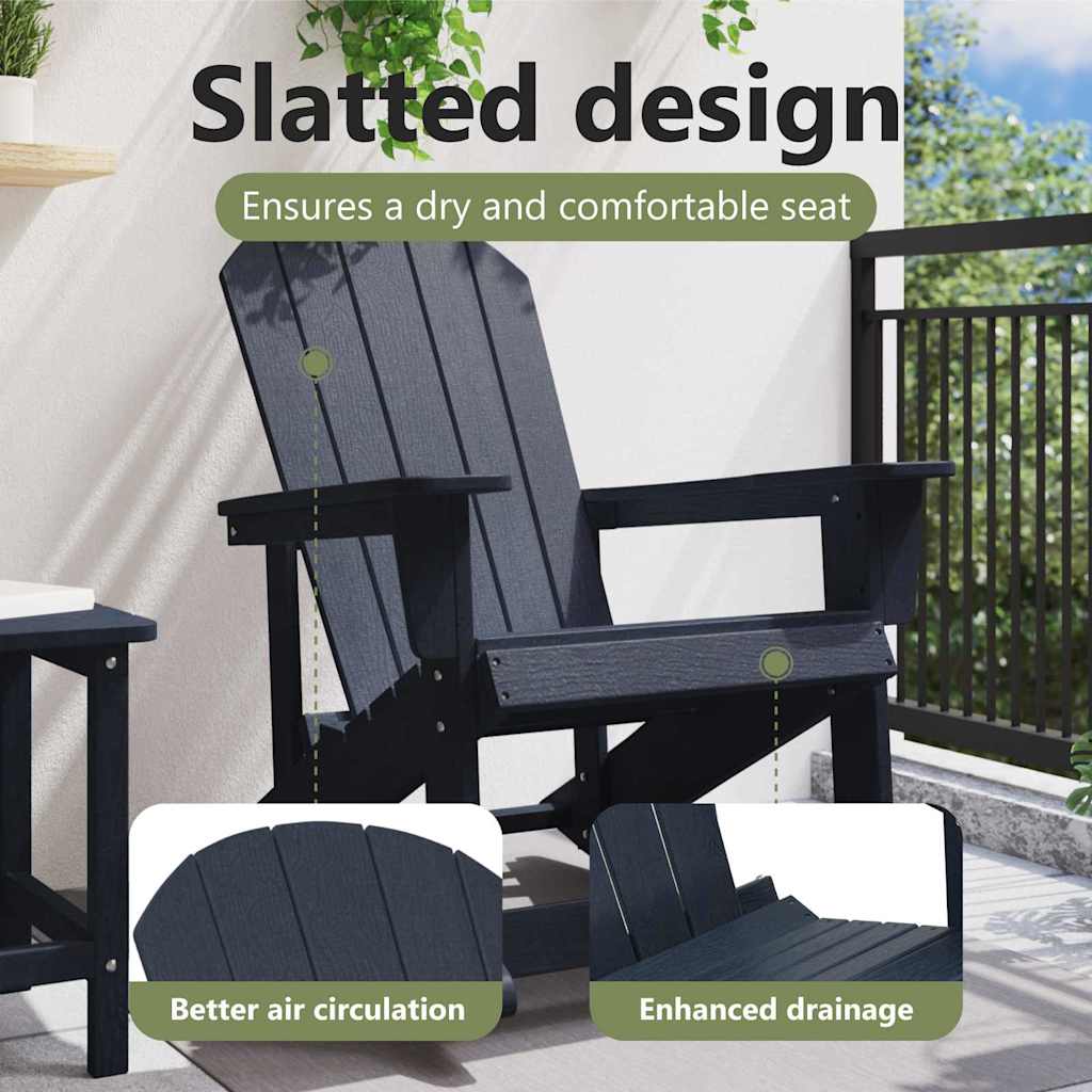 Adirondack supama kėdė Jūrinė mėlyna 92 x 73,5 x 92 cm HDPE