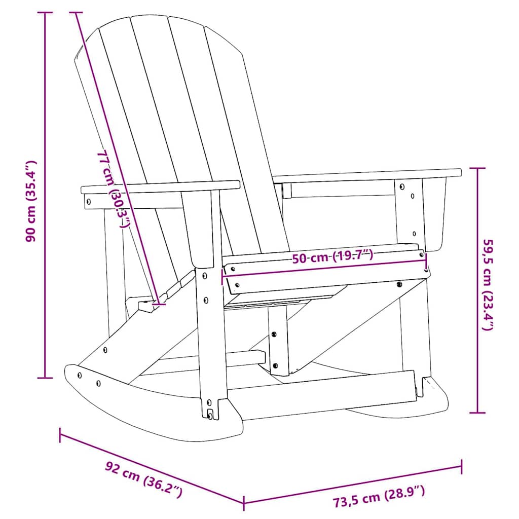 Adirondack supama kėdė Šviesiai pilka 73.5 x 92 x 90cm HDPE
