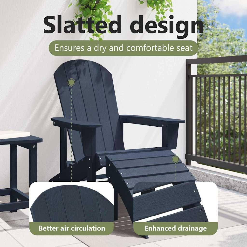 Adirondack kėdė Jūrinė mėlyna 82 x 74 x 92 cm HDPE