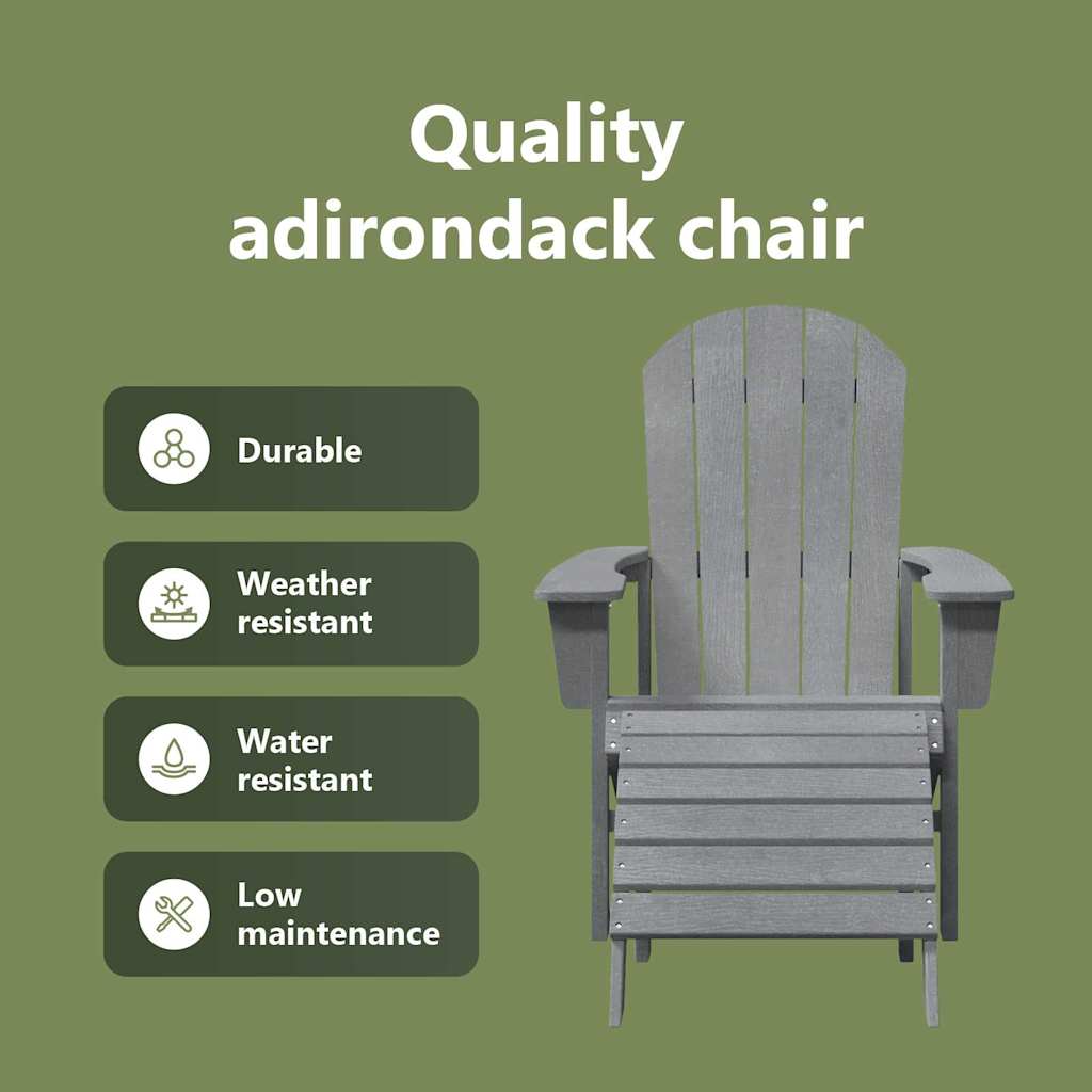 Adirondack kėdė Šviesiai pilka 82 x 74 x 92 cm HDPE