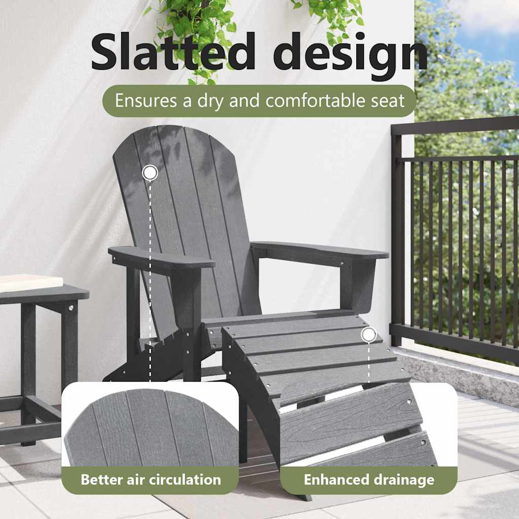 Adirondack kėdė Šviesiai pilka 82 x 74 x 92 cm HDPE