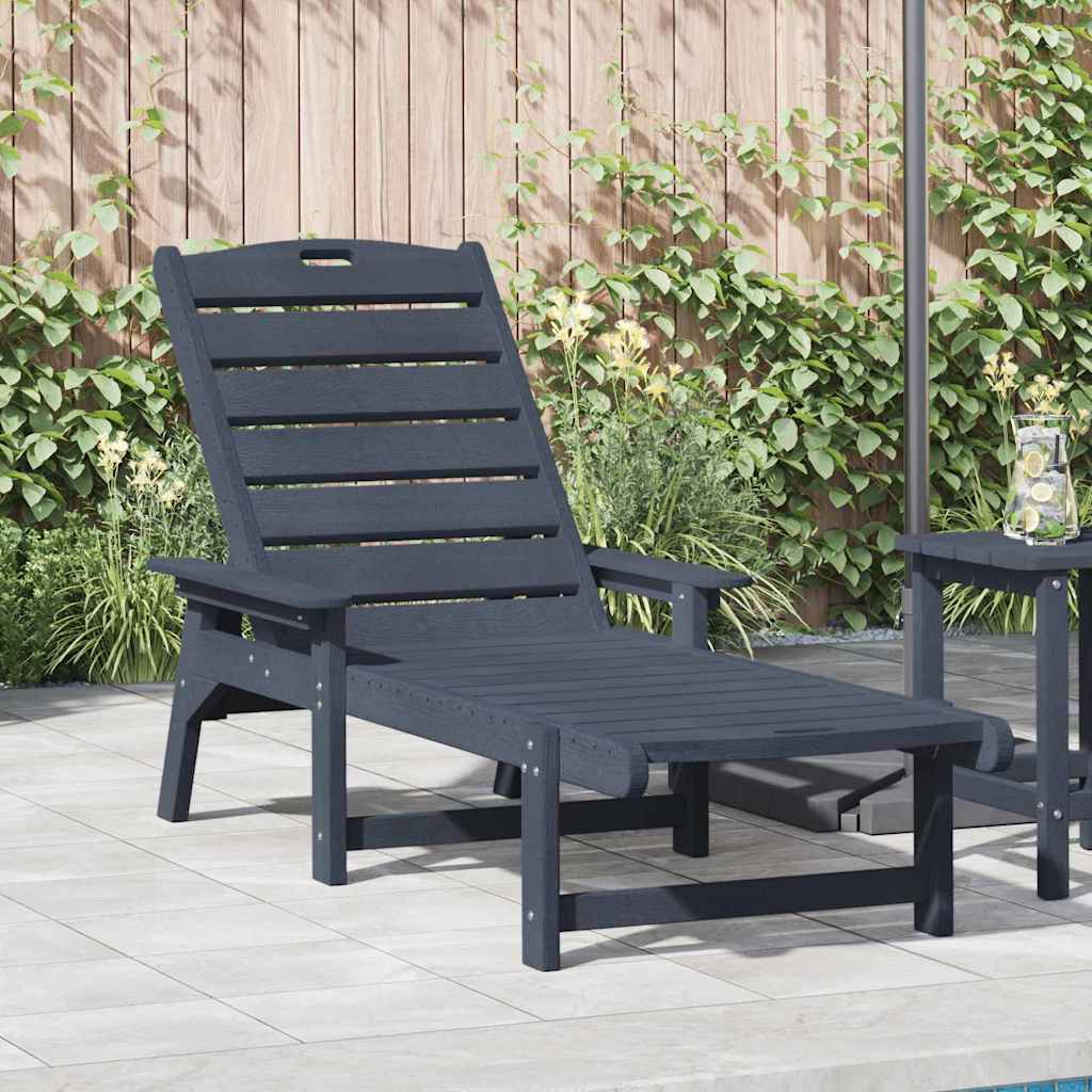 Saulės gultas su pagalve Tamsiai mėlyna 73.5 x 92 x 90cm HDPE