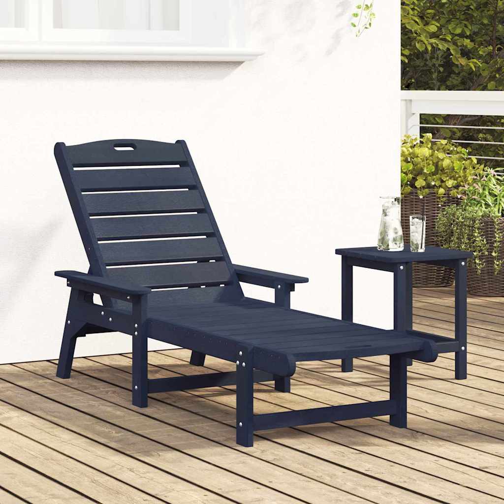 Saulės gultas su pagalve Tamsiai mėlyna 73.5 x 92 x 90cm HDPE