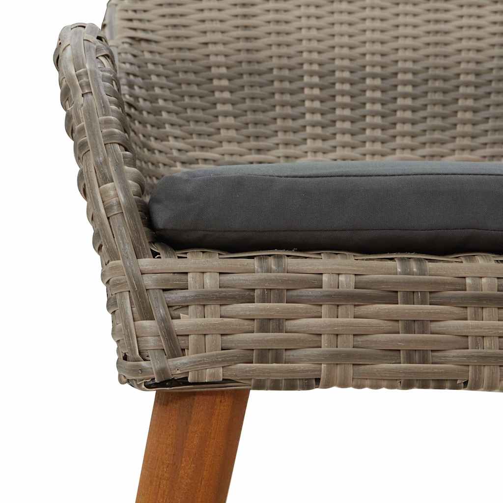 Garden Chair with Cushion 2 pcs Black 55 x 62.5 x 82cm Poly Rattan